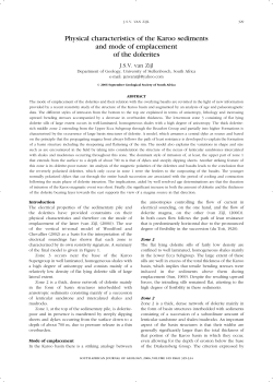 Physical characteristics of the Karoo sediments and mode of