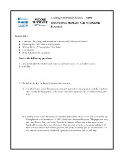 IDENTIFYING PRIMARY AND SECONDARY SOURCES