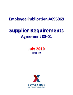 Supplier Requirements