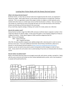 Guide to using the Dewey Decimal System