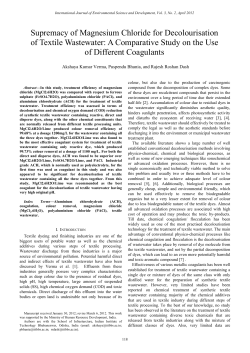 Supremacy of Magnesium Chloride for Decolourisation of Textile