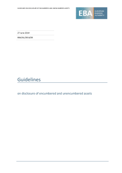 Guidelines on Disclosure of Encumbered and Unencumbered Assets