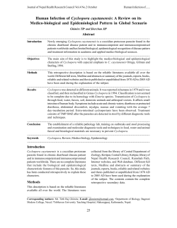 Human Infection of Cyclospora cayetanensis