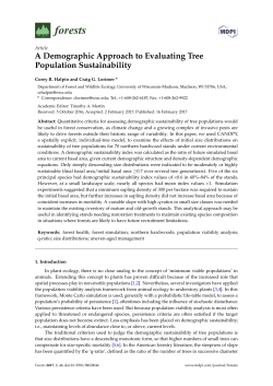 A Demographic Approach to Evaluating Tree Population Sustainability