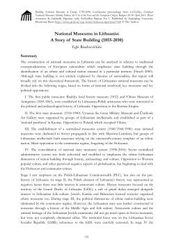 National Museums in Lithuania: A Story of State Building