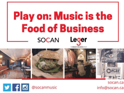 Play on: Music is the Food of Business