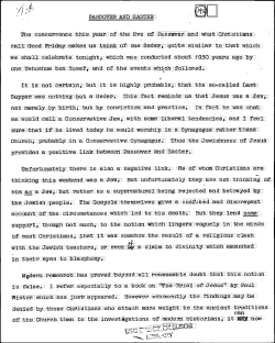 PASSOVER AND EASTER sure that if he lived today he would