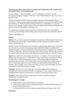 Cardiorespiratory fitness levels and their association with