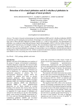 Detection of di-n-butyl phthalate and di-2-ethylhexyl