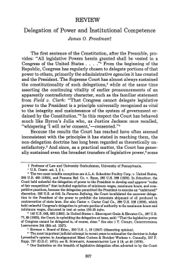 Delegation of Power and Institutional Competence