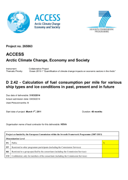 Calculation of fuel consumption per mile for various ship types and
