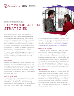 Supporting Survivors: Communication Strategies