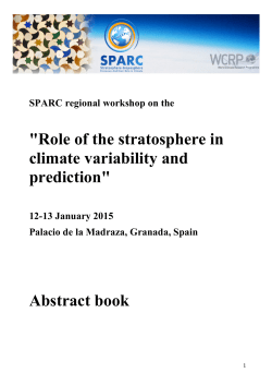 "Role of the stratosphere in climate variability and prediction