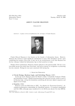 About Claude Shannon