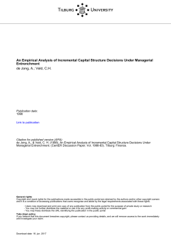 Tilburg University An Empirical Analysis of Incremental Capital