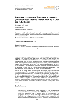 Interactive comment on “Root mean square error (RMSE) or mean