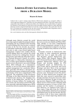 LIMITED-ENTRY LICENSING: INSIGHTS FROM A DURATION MODEL