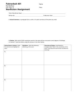 Fahrenheit 451 Nonfiction Assignment