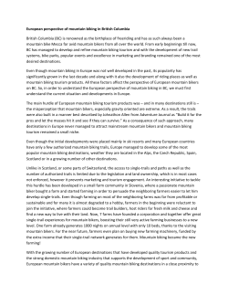 European perspective of mountain biking in British Columbia British