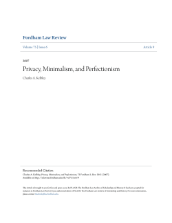Privacy, Minimalism, and Perfectionism