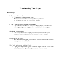 Proofreading Your Paper