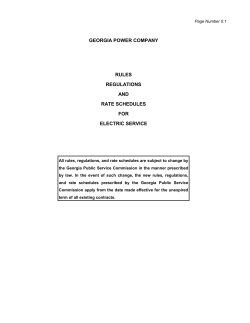 GEORGIA POWER COMPANY RULES REGULATIONS AND RATE