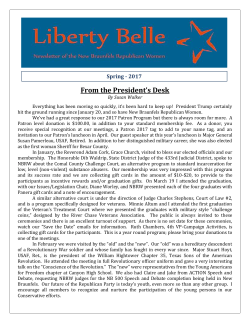 From the President`s Desk - New Braunfels Republican Women