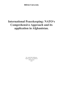 International Peacekeeping: NATO`s Comprehensive Approach and