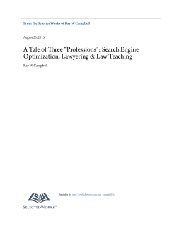 A Tale of Three &ldquo;Professions&rdquo;: Search Engine Optimization