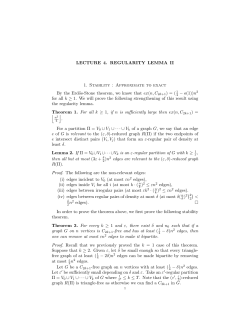 Lectures 9-10 : Regularity lemma and applications II