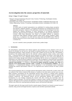 An investigation into the sensory properties of materials