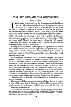 The New Deal and the Corporation - Chicago Unbound