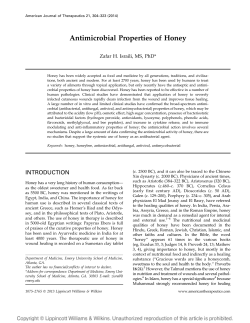 Antimicrobial Properties of Honey