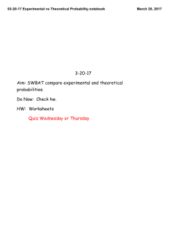 03-20-17 Experimental vs Theoretical Probability
