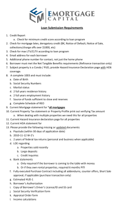 Loan Submission Requirements