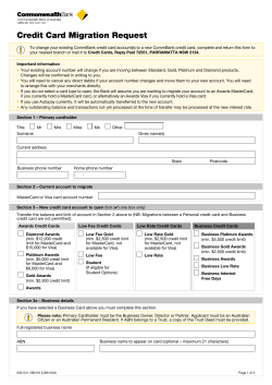 Credit Card Migration Request