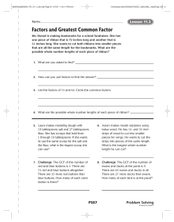 Factors and Greatest Common Factor