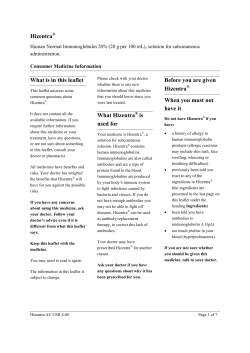 HIZENTRA Consumer Medicine Information