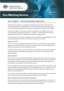 Face matching services - fact sheet - Attorney