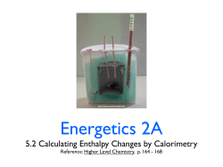5.2 Calculating Enthalpy Changes by Calorimetry