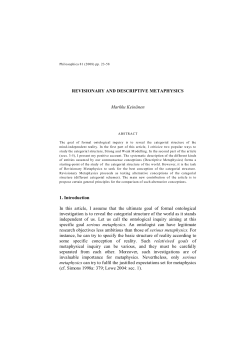 Revisionary and Descriptive Metaphysics