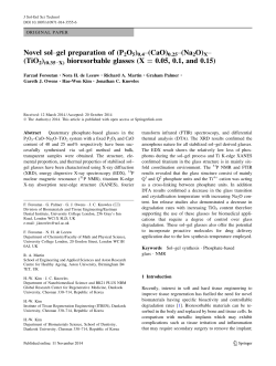 Novel sol&ndash;gel preparation of (P2O5)0.4&ndash;(CaO)0.25&ndash;(Na2O)X