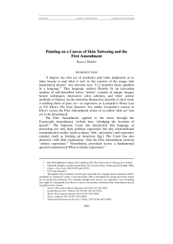 Painting on a Canvas of Skin: Tattooing and the First Amendment