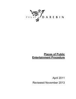 Places of Public Entertainment Procedure
