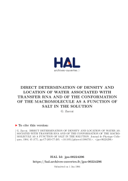 direct determination of density and location of water associated