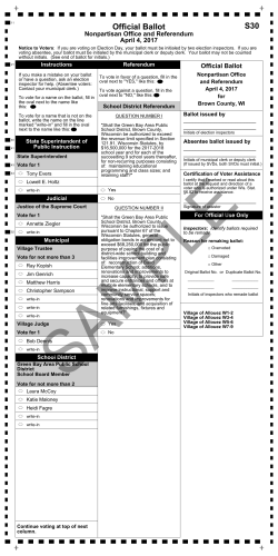 sample ballot - Village of Allouez
