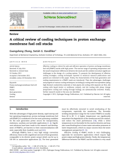 A critical review of cooling techniques in proton exchange