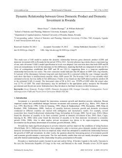 Dynamic Relationship between Gross Domestic Product and