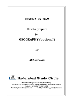 GEOGRAPHY (optional) Hyderabad Study Circle