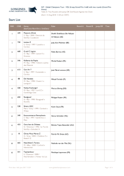 Startlist PDF - Longines Global Champions Tour